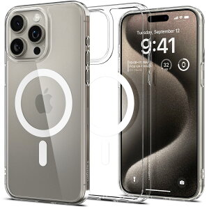 �y���������zSpigen �y�d��29g�̒��y�ʁz iPhone 15 Pro �P�[�X MagSafe�Ή� �ČRMIL�K�i �X�g���b�v�z�[�� �N���A ���^ �ϏՌ� �y�� �o���p�[ �}�O�l�b�g���� 2�d�\�� �G�A�X�L���E�n�C�u���b�h�E�}
