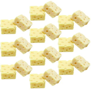 【送料無料】NOELAMOUR チーズ 食品サンプル ミニ 20個セット 模型 エメンタール リアル 食品模型 ディスプレイ 小道具 (正方形チーズ, 20個)
