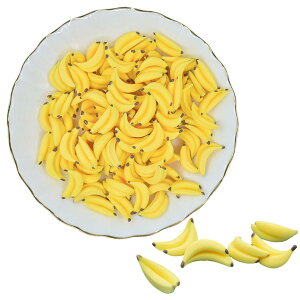 【送料無料】NOELAMOUR バナナ 食品サンプル ミニ ばなな 可愛い リアル 果物模型 食品模型 展示 小道具 置物 (50個)