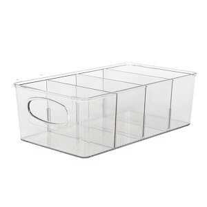 【送料無料】Asdays 冷蔵庫 収納 透明 収納ケース キッチンストッカー 冷蔵庫 引き出し クリアケース 仕切り付 (1個)