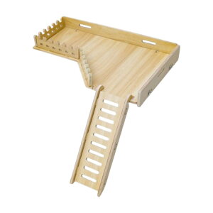 【送料無料】Asdays ハムスター おもちゃ アスレチック 遊び場 踏み台 ストレス解消 ステップ 爪研ぎ モルモット デグー ステージ 木製 (タイプC)