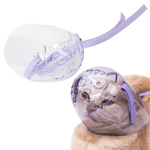 【送料無料】AllBright 猫用マスク ペット口輪 猫 マズル 噛みつき防止 拾い食い防止 爪切り補助用 通気性 (Mサイズ)