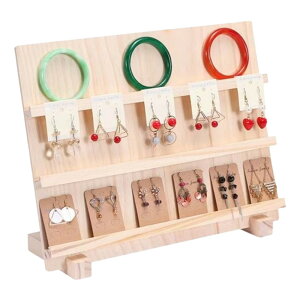 【送料無料】Asdays アクセサリースタンド ディスプレイ 収納 ピアス ジュエリー マルシェ棚 ディスプレイラック おしゃれ 木製 (3段:40×30cm)