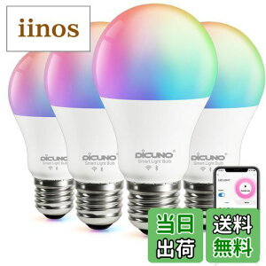 yzy AlexaFzDiCUNO X}[gd E26 LEDd 60W 9W 800lm F Alexa Google Ή dFEF }`J[ 1600F RGBCW Lz Wi-Fi Bluetoothڑ nusv PSEF؍ς 4