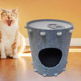 猫用のフェルト製シェルター.室内で使える隠れ家