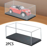 2個入り アクリル製モデルカーディスプレイケース 1/64スケール 模型車両用ショーケース