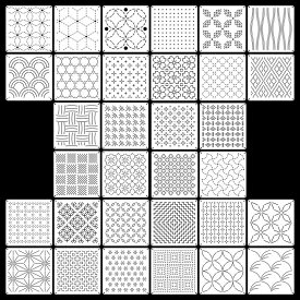 【在庫あり】即日発送！32枚入り刺し子ステンシル 幾何学模様刺し子パターンテンプレート ペット ハンドキルティング DIY用