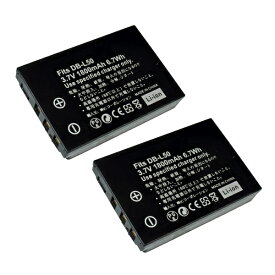 2個セット サンヨー(SANYO) DB-L50 互換バッテリー カメラ バッテリー 充電池 バッテリ リチウムイオンバッテリー リチウムイオン デジカメ デジタルカメラ 充電 カメラバッテリーパック カメラバッテリー 充電電池 充電式電池 アクセサリー