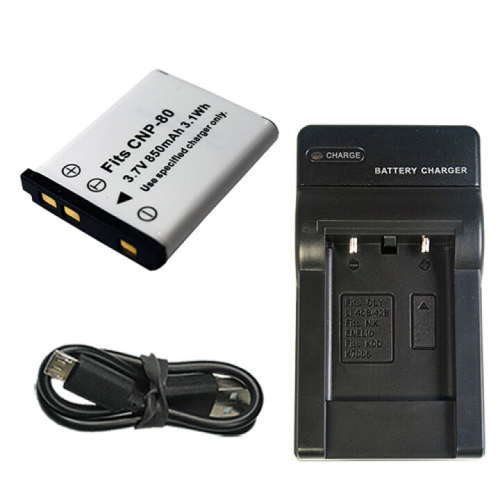 楽天市場】充電器セット カシオ（CASIO) NP-80 / NP-82 互換バッテリー 