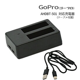 充電器 ゴープロ（GoPro）HERO5 Black 対応 AHDBT-501 / AABAT-001 対応デュアル充電器【メール便送料無料】