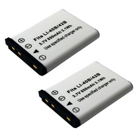 2個セット オリンパス（OLYMPUS) Li-40B / Li-42B / フジフィルム（FUJIFILM） NP-45 / NP-45A / NP-45S 互換バッテリー カメラ バッテリー 充電池 バッテリ リチウムイオンバッテリー リチウムイオン デジカメ デジタルカメラ 充電 カメラバッテリー 充電電池 充電式電池