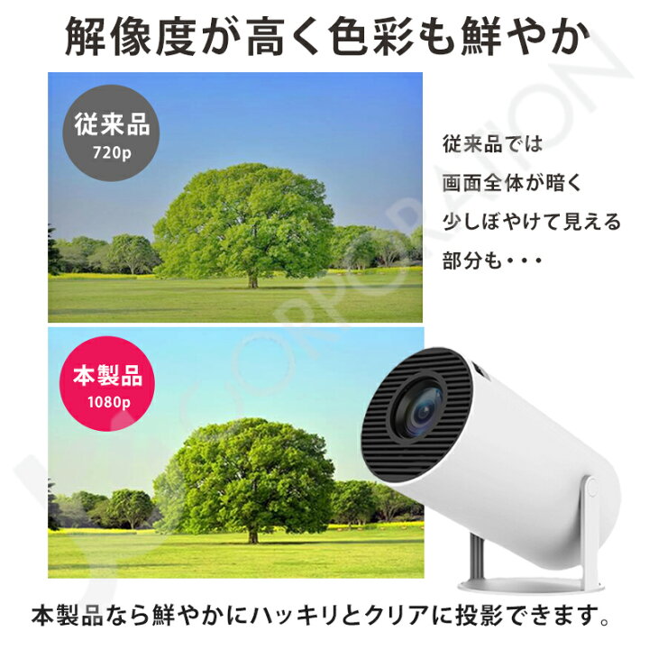 楽天市場】Jecos 180°回転 1080p プロジェクター ＋ スクリーン セット 
