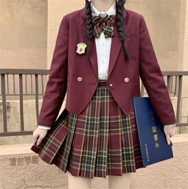 卒業式 スーツ 女の子 5点セット フォーマルスーツ 入学式 子供スーツ jk制服 入学式スーツ 高校生 小学生 小学校 女子高生 XS S M L XL XXL 150 160 キッズ ジャケット ブラウス スーツセット チェックスカート フォーマル 制服