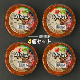 チョングッジャン 鍋の素 鍋用味噌 4個セット / 200g×4個 韓国鍋用納豆 韓国調味料 まとめ買い （冷凍）