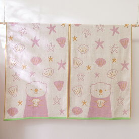 【まとめ買い最大10%OFF】バスタオル 無撚糸ラッコ バスタオル 同色2枚セットタオル かわいい 2枚セット 綿100 らっこ ラッコ 無撚糸 まとめ買い 60×120cm タオル 保育園 プール 水遊び 夏 お風呂 nissen ニッセン