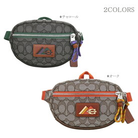新品 コーチ バッグ メンズ ミニ 小さめ ボディバッグ ユーティリティー ベルト バッグ・シグネチャー ジャカード チャコール オーク CH751