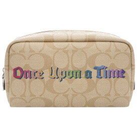 新品 コーチ ポーチ C1479-SVOT8 DISNEY × COACH スモール ボクシー コスメティック ケース ワンス・アポン・ア・タイム シルバー カーキ マルチ ベージュ