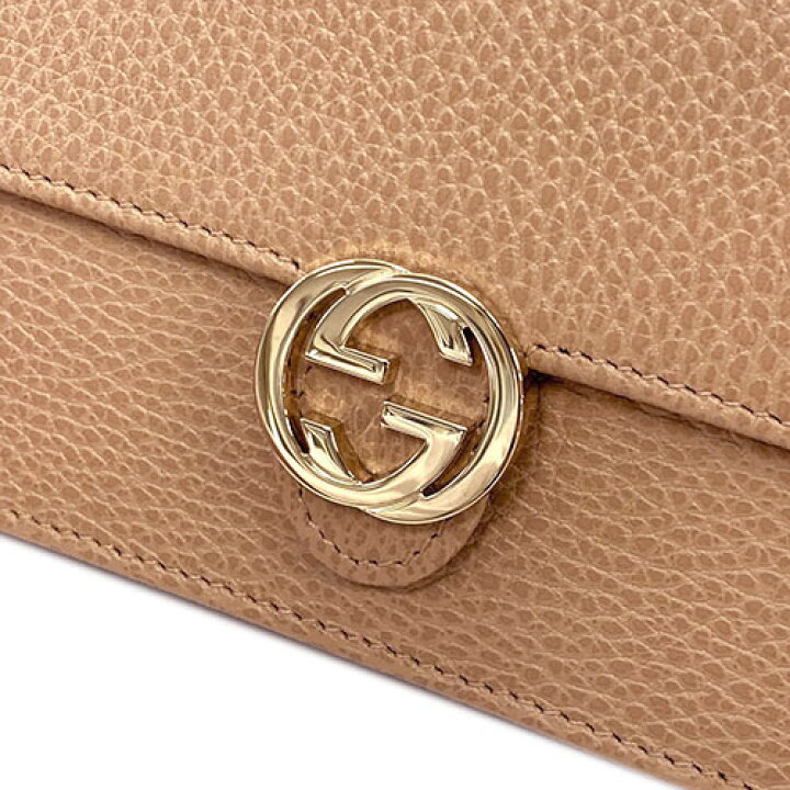 美品】GUCCI チェーンウォレット 型番615523 ベージュ 正規品