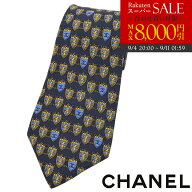 中古 シャネル ネクタイ CHANEL シルク100％ 高級 ブランド ネクタイ メンズ ロゴ ココマーク CC プリン…