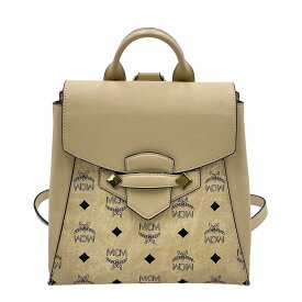 中古 MCM バッグ エムシーエム ヴィセトス リュックサック アイボリー ミニリュック デイパック バックパック ミニ コンパクト レザー レディース