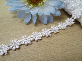 ケミカルレース　オフ　小花柄　4232−RY　（巾約0．9cm）　【1m単位】