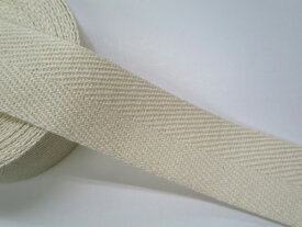 綿アヤテープ　キナリ　1ミリ厚　30ミリ巾　【素材：綿50％スフ50％】　（持ち手テープ）