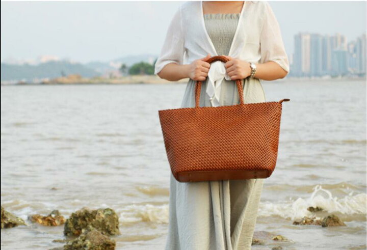 楽天市場】牛革 かごバッグ 籠 /手編み 内布付き レディース  