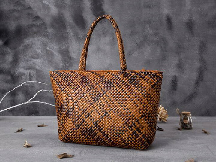 楽天市場】牛革 かごバッグ 籠 /手編み 内布付き レディースバッグ  