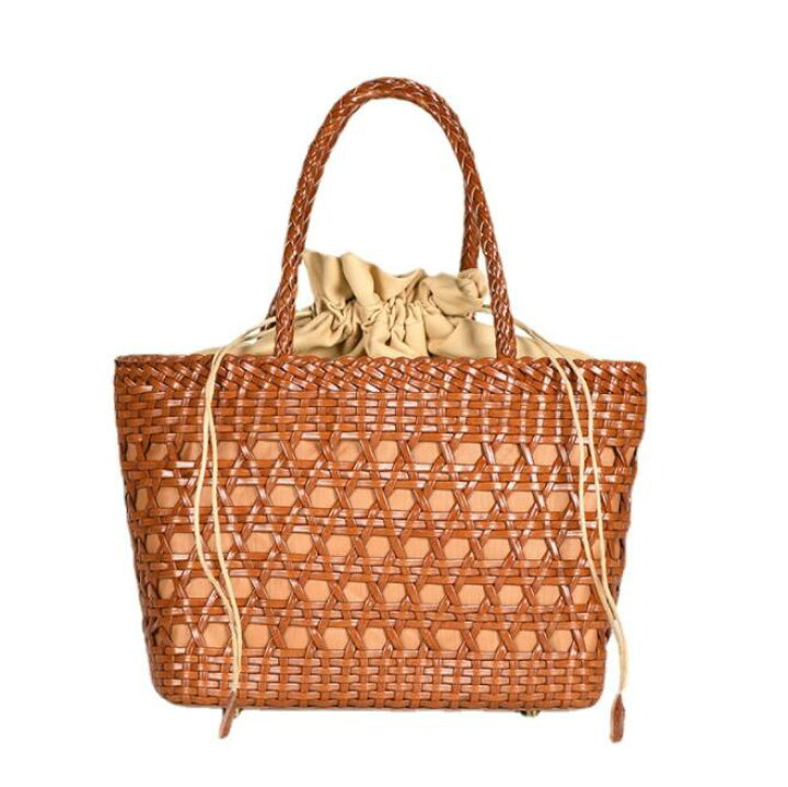 楽天市場】高級おしゃれ 牛革 かごバッグ 籠 /手編み 内布付き  