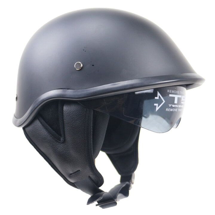 楽天市場】新品 ハーフヘルメット 内蔵ゴーグル 半帽ヘルメット 男女  