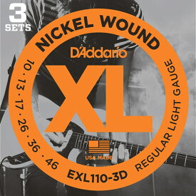 D’Addario XL Nickel EXL110-3D (3 Pack/10-46)