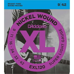 D’Addario XL Nickel Electric Guitar Strings EXL120 (Super Light/09-42)