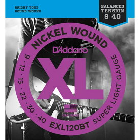 D’Addario XL Nickel Electric Guitar Strings EXL120BT (Balanced Tension Super Light/09-40)