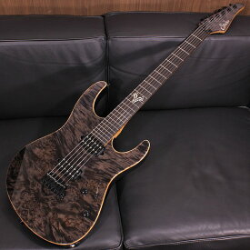 Suhr Guitars Modern Waterfall Burl Maple Top/Roasted Swamp Ash Back Trans Charcoal SN. 68123