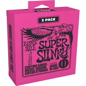 あす楽 ERNIE BALL Super Slinky Nickel Wound Electric Guitar Strings 3 Pack #3223