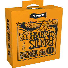 あす楽 ERNIE BALL Hybrid Slinky Nickel Wound Electric Guitar Strings 3 Pack #3222