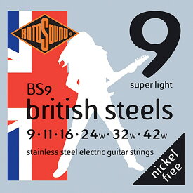 ROTO SOUND BRITISH STEEL [Stainless Steel-Nickel Free] (BS9 Super Light 09-42)