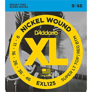 XL Nickel Electric Guitar Strings EXL125 (Super Light TopC Regular Bottom/09-46) DfAddario (Vi)