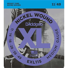 XL Nickel Electric Guitar Strings EXL115 (Blues， Jazz Rock/11-49) D’Addario (新品)