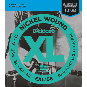 XL Nickel Electric Guitar Strings EXL158 (Baritone Light/13-62) [ogXP[p] DfAddario (Vi)
