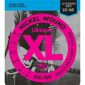 XL Nickel Electric Guitar Strings EXL150 (Super LightC 12-String/10-46) DfAddario (Vi)