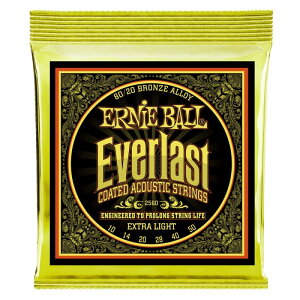 Everlast Coated 80/20 Bronze Alloy Acoustic Strings (#2560 Everlast Coated EXTRA LIGHT) ERNIE BALL (�V�i)