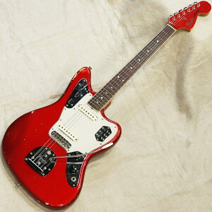 VINTAGE Jaguar '66 Dot w/Binding Matching Head CandyAppleRed/R Fender USA (Be[W gp)