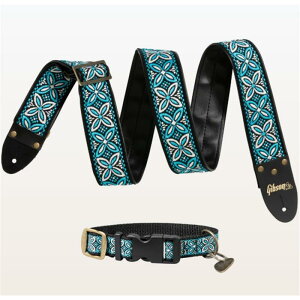 Guitar Strap Dog Collar Combo SetC Blue Large Gibson (Vi)