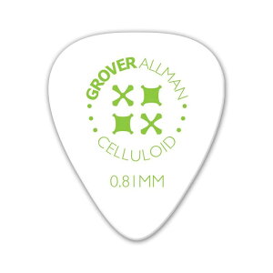 Celluloid Standard Pro Picks 0.81mm [White] Grover Allman (Vi)