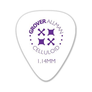 Celluloid Standard Pro Picks 1.14mm [White] Grover Allman (Vi)