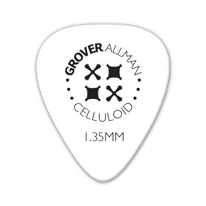 Celluloid Standard Pro Picks 1.35mm [White] Grover Allman (Vi)