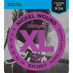 XL Nickel Electric Guitar Strings EXL120-7 (Super Light 7-string/09-54) DfAddario (Vi)