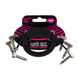 FLAT RIBBON PATCH CABLE 12IN #6222 - BLACK - 3 PACK ERNIE BALL (新品)