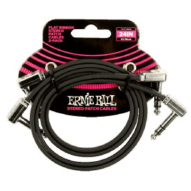 FLAT RIBBON STEREO PATCH CABLE 2-PACK #6406 (24inch/60.96cm) ERNIE BALL (新品)